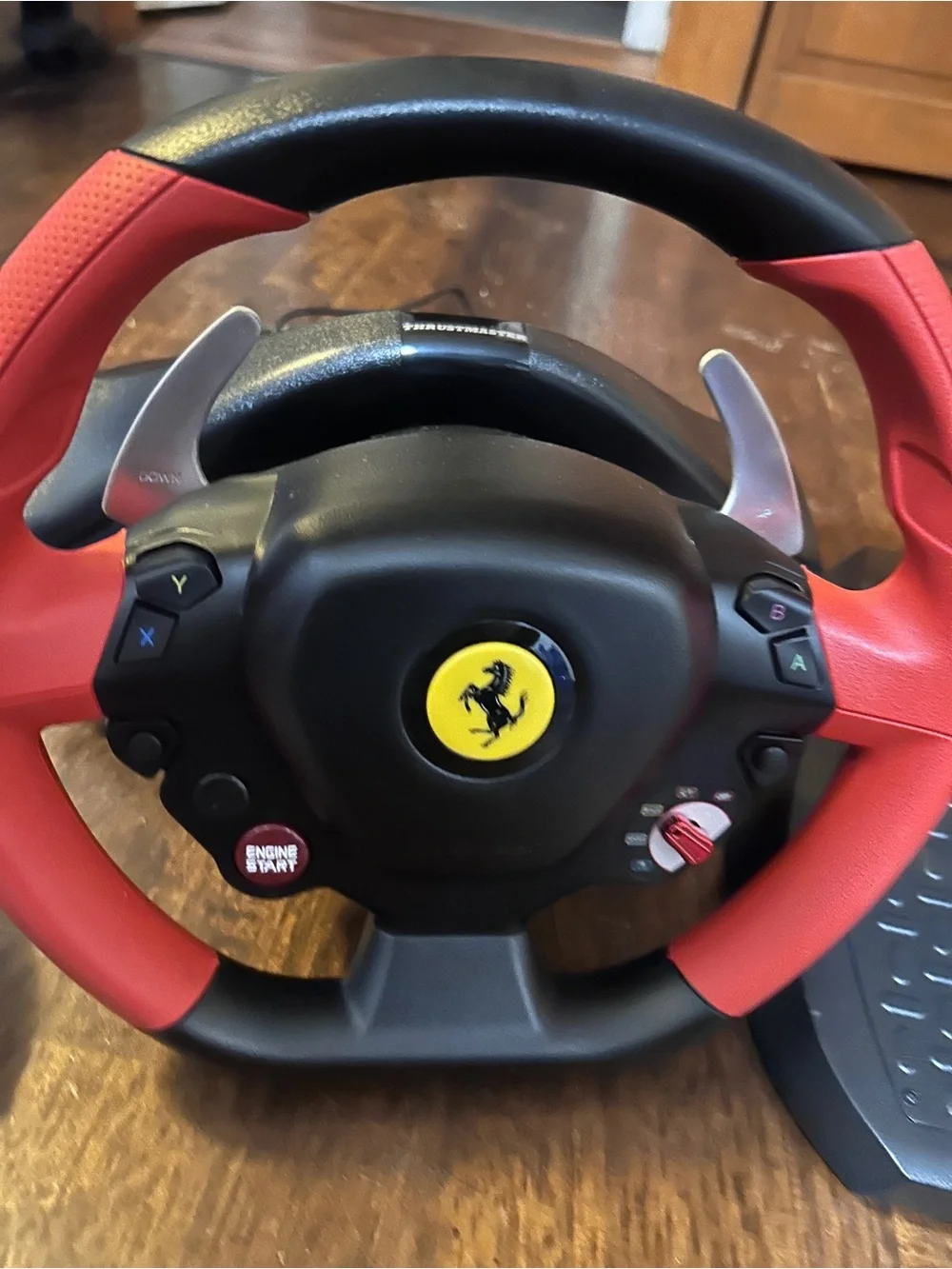 Ferrari Red and Black Racing Wheel with Pedals - Steering Controller